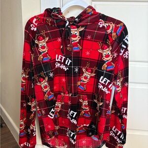 No Boundaries Red Reindeer Sweater